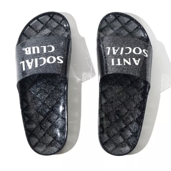 BRAND NEW GLITTER FLIP FLOPS - ANTI SOCIAL SOCIAL CLUB NWT SIZE MENS 9, WOMEN 10 Girls Glitter Platform Flip Flops - PURPLE | The Children main image 3